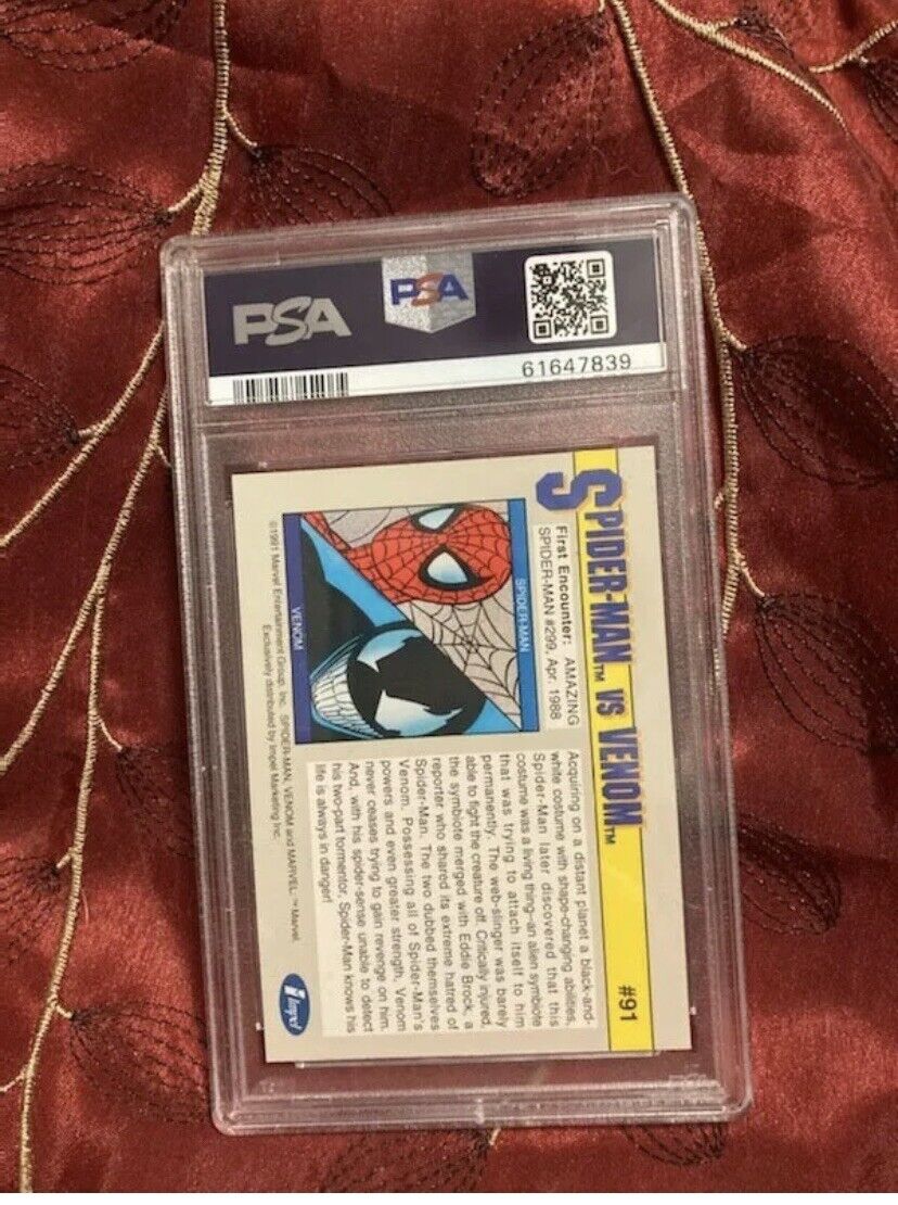 1991 Marvel Universe SPIDER-MAN vs. VENOM #91 Arch-Enemies - PSA 8 One (1) Card.