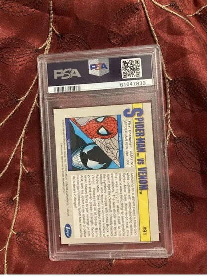 1991 Marvel Universe SPIDER-MAN vs. VENOM #91 Arch-Enemies - PSA 8 One (1) Card.