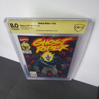 Ghost Rider #10 - Marvel Comics CBCS 8.0 OFF WHITE Signature HOWARD MACKIE. GOLD