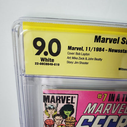 Marvel Super Heroes Secret Wars #7N Newsstand Variant CBCS 9.0 1984 White Pages