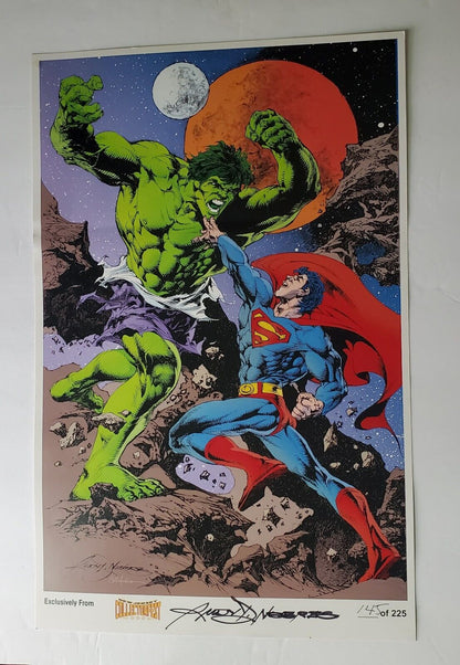 Rudy Nebres, Marvel Comic Hulk vs Superman  Signed Art Print #145 Of 225. NJ