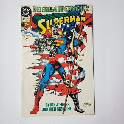 Superman # 79 - (July 1993) Reign of the Supermen! Cyborg, Bill Clinton.