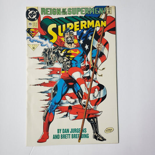 Superman # 79 - (July 1993) Reign of the Supermen! Cyborg, Bill Clinton.