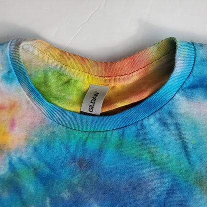 Handmade In The UK Tie Dye T-Shirt. Psychedelic Space Alien Unisex Medium.