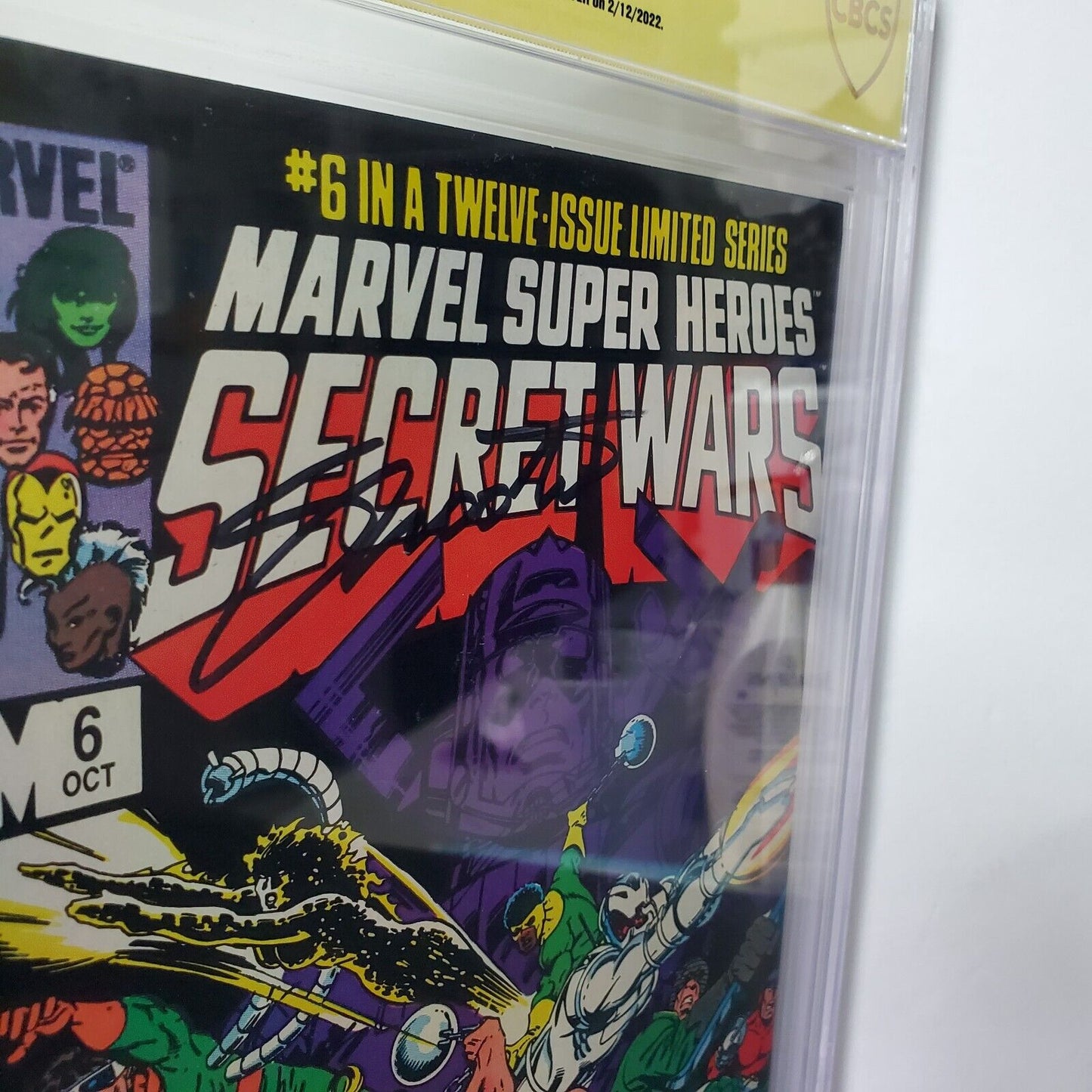 Marvel Super Heroes Secret Wars #6 CBCS 9.6 1984 White Pages Jim Shooter Signed.