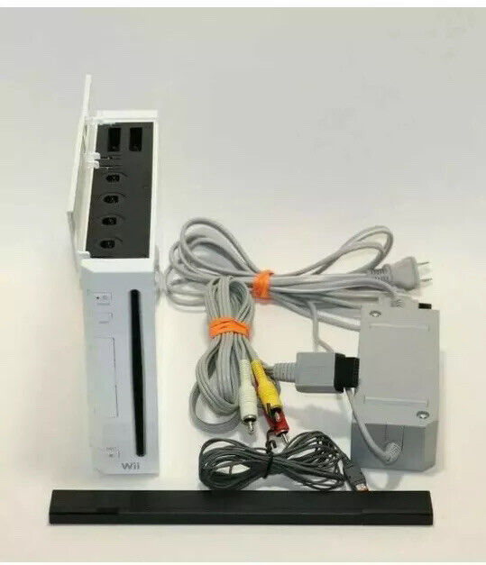 Nintendo Wii Console Bundle 2 Remote Controllers & Sensors and Power Cords.