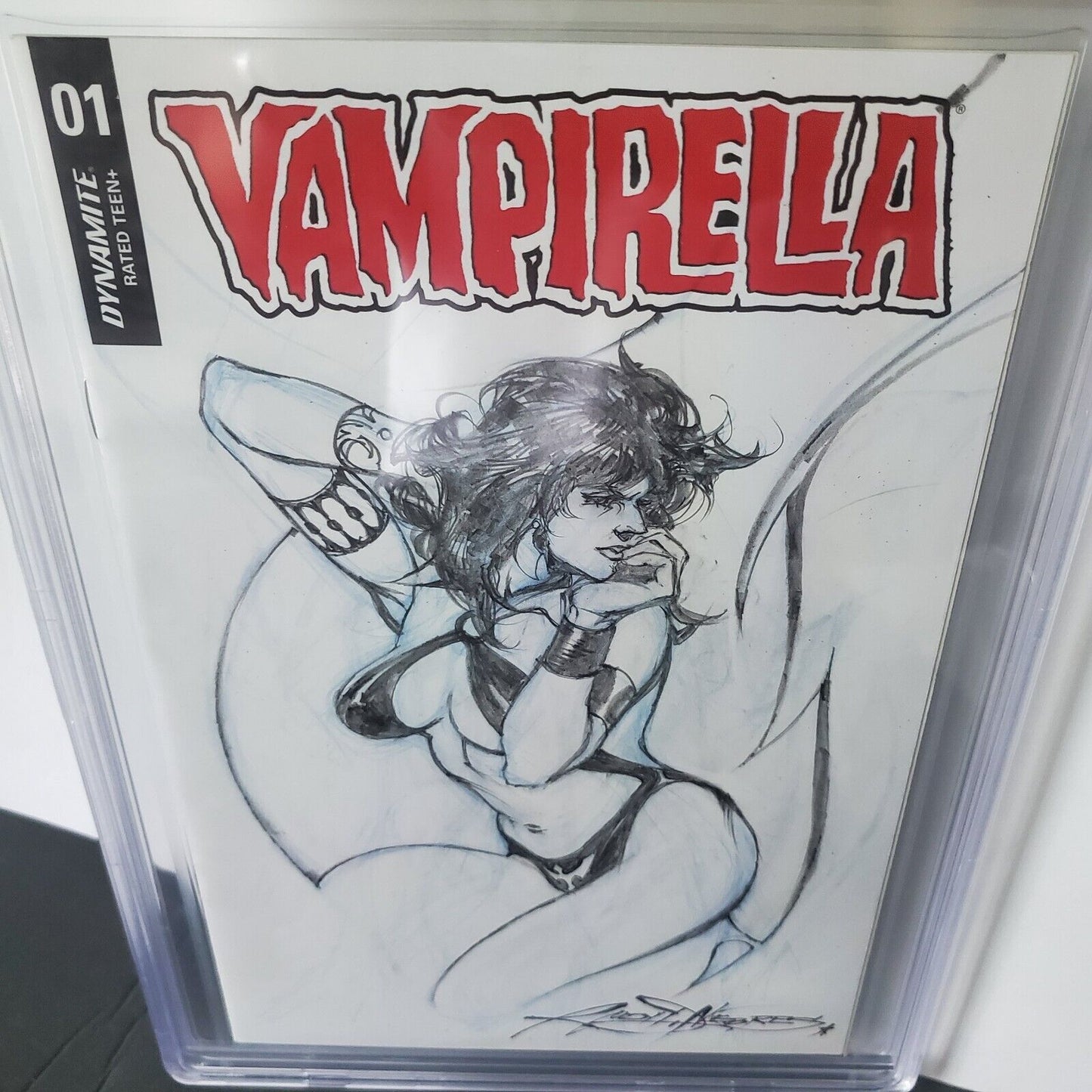 RUDY NEBRES ORIGINAL ARTWORK On Vampirella Sketch And Signed CBCS