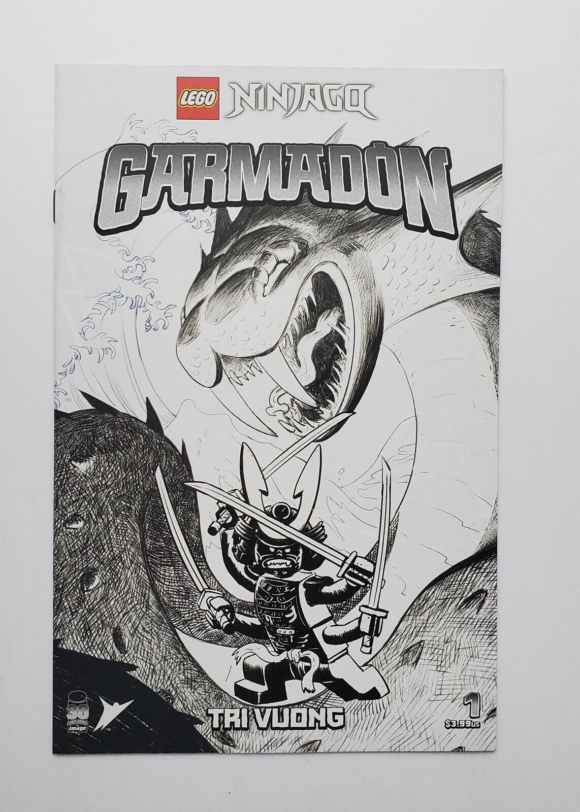 Lego Ninjago Garmadon #1 Black & White Sketch ComicTom101 Variant Cover