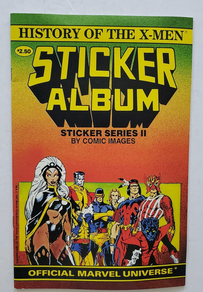 HISTORY OF X-MEN Marvel Universe STICKER ALBUM Series II @ 1987 ** Never Used **