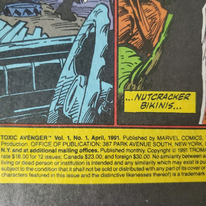 TOXIC AVENGER # 1 MARVEL COMICS April 1991 NEWSSTAND VARIANT TROMA FILMS 1st APP
