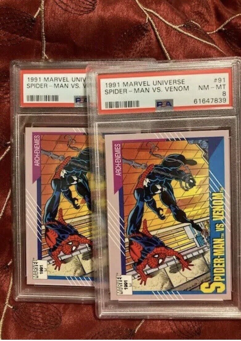 1991 Marvel Universe SPIDER-MAN vs. VENOM #91 Arch-Enemies - PSA 8 One (1) Card.