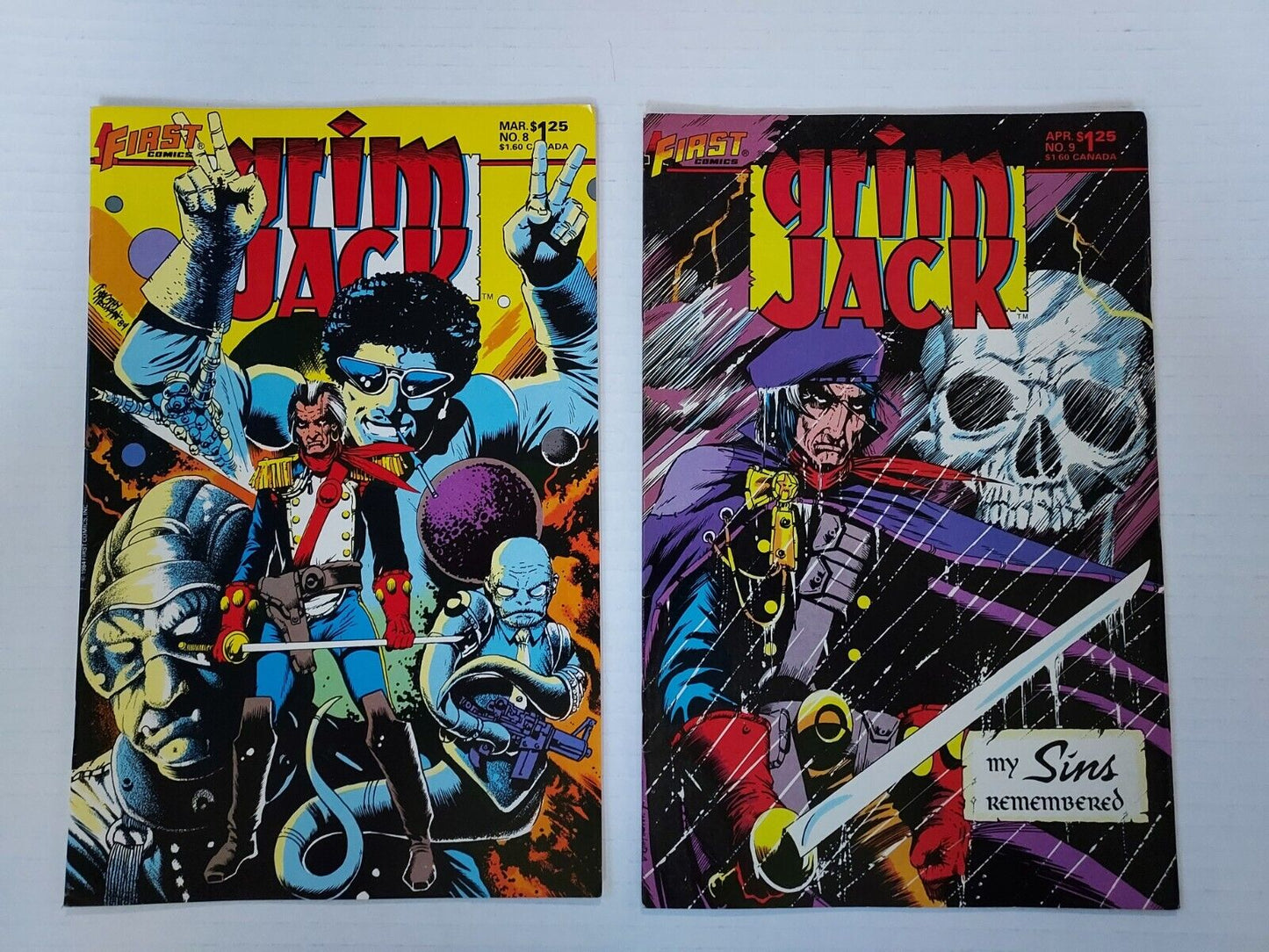 GRIM JACK Thirteen (13) Books First Comics #'s 3, 6, 7, 8, 9, 13, 27, 28, 34....