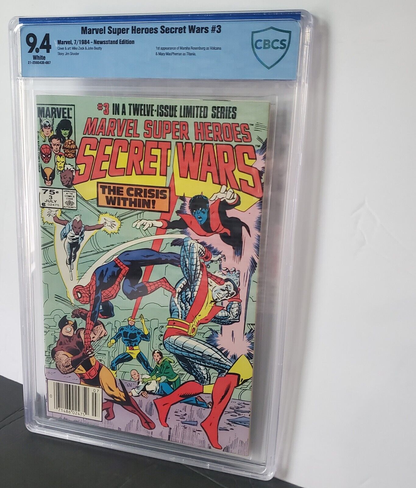 MARVEL SUPER HEROES SECRET WARS #3 CBCS 9.4 1984 1ST VOLCANA & TITANIA Newsstand