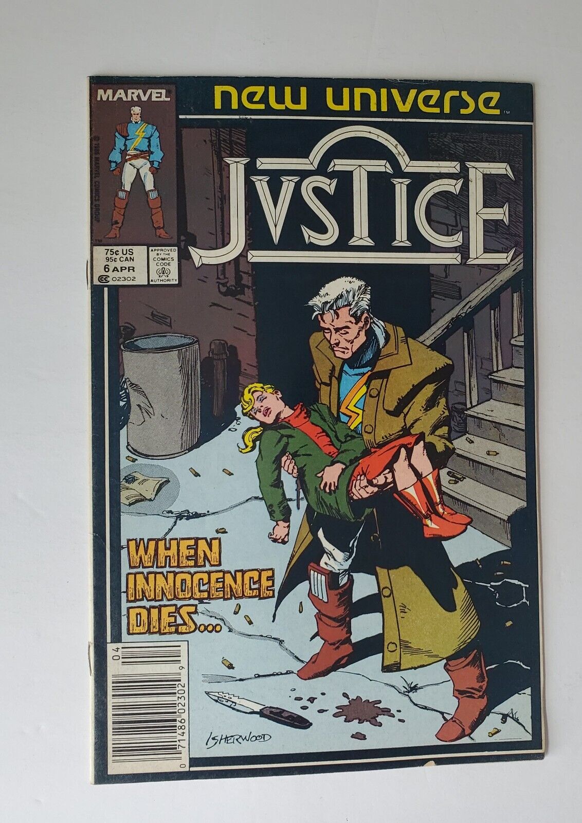 1987 Justice 7 Marvel Comics New Universe Newsstand Edition. WHEN INNOCENCE DIES