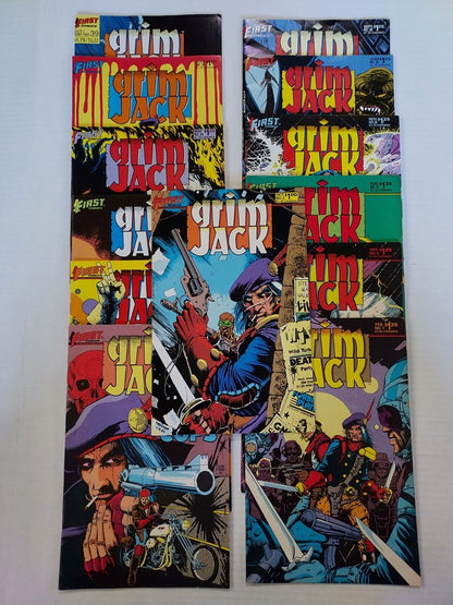 GRIM JACK Thirteen (13) Books First Comics #'s 3, 6, 7, 8, 9, 13, 27, 28, 34....