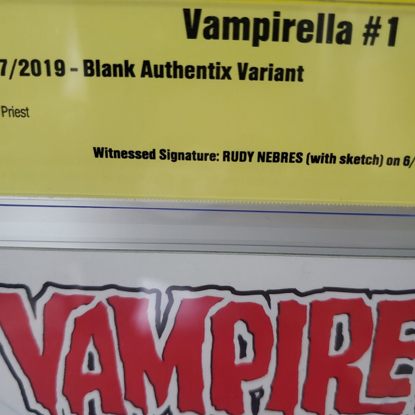 RUDY NEBRES ORIGINAL ARTWORK On Vampirella Sketch And Signed CBCS