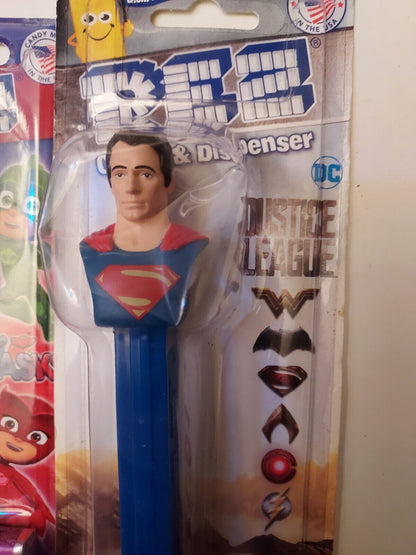 PEZ DISPENSER SUPERMAN JUSTICE LEAGUE COLLECTION DC Comics Carded Blister Pack