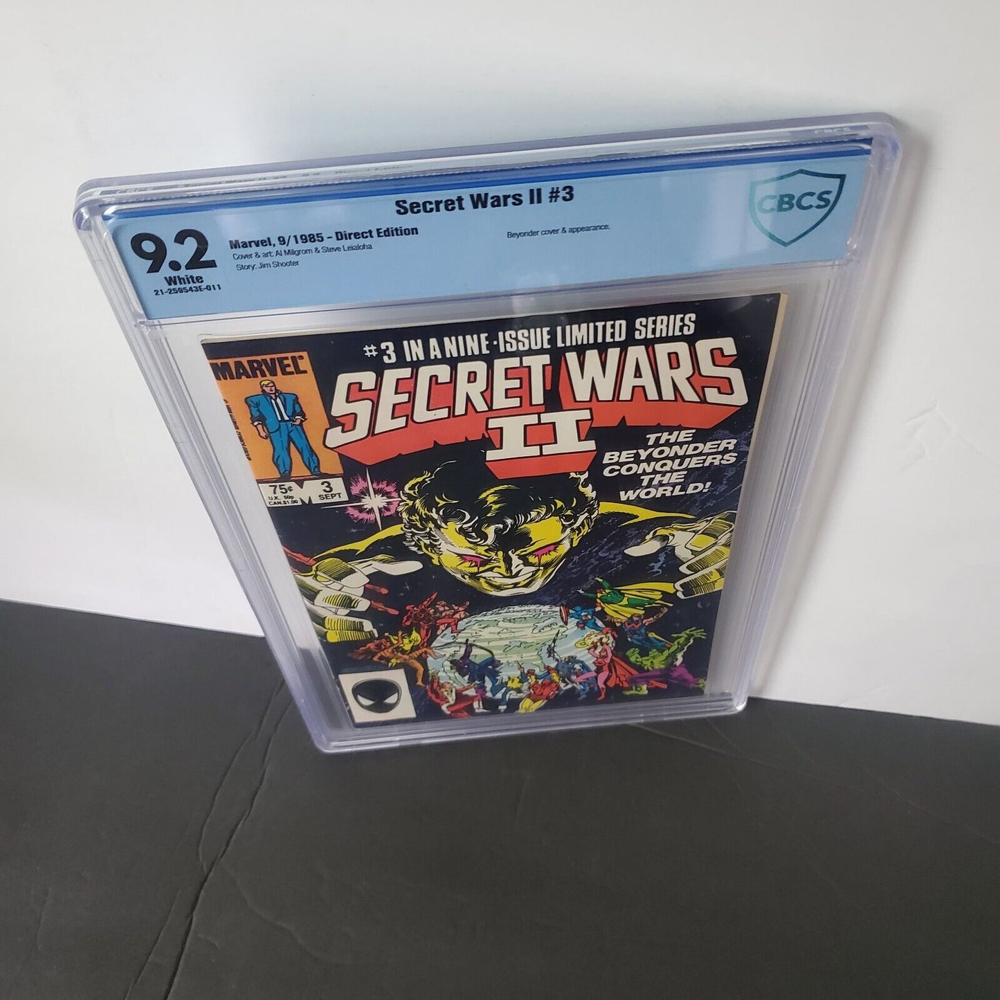 Marvel Comic Book Secret Wars II #3. CBCS 9.2 WHITE PAGES. M Price Box Variant.