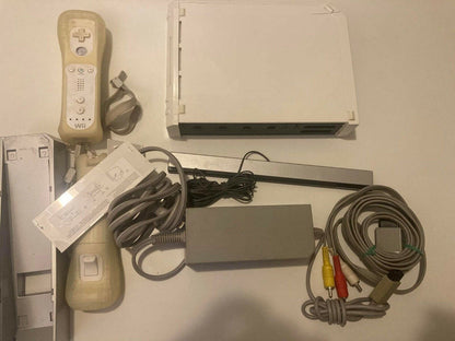 Nintendo Wii Console Bundle 2 Remote Controllers & Sensors and Power Cords.