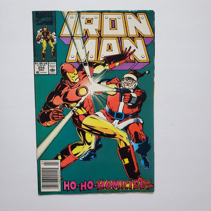 IRON MAN 254 NEWSSTAND VARIANT BOB LAYTON COVER MARVEL COMICS 1990