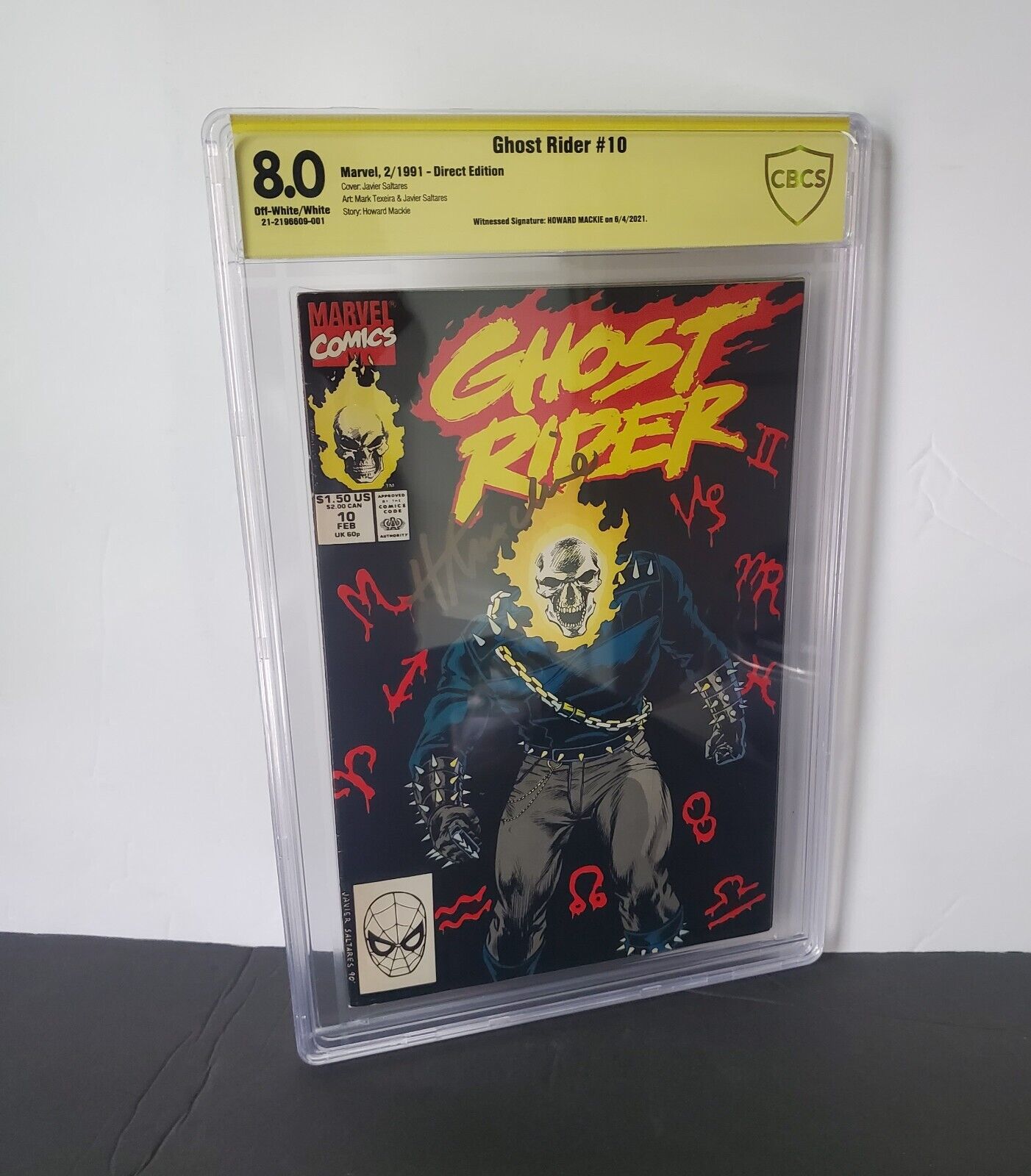 Ghost Rider #10 - Marvel Comics CBCS 8.0 OFF WHITE Signature HOWARD MACKIE. GOLD