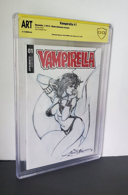 RUDY NEBRES ORIGINAL ARTWORK On Vampirella Sketch And Signed CBCS