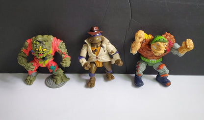 Teenage Mutant Ninja Turtles Lot Of Three Vintage Figures. MuckMan, General Trag