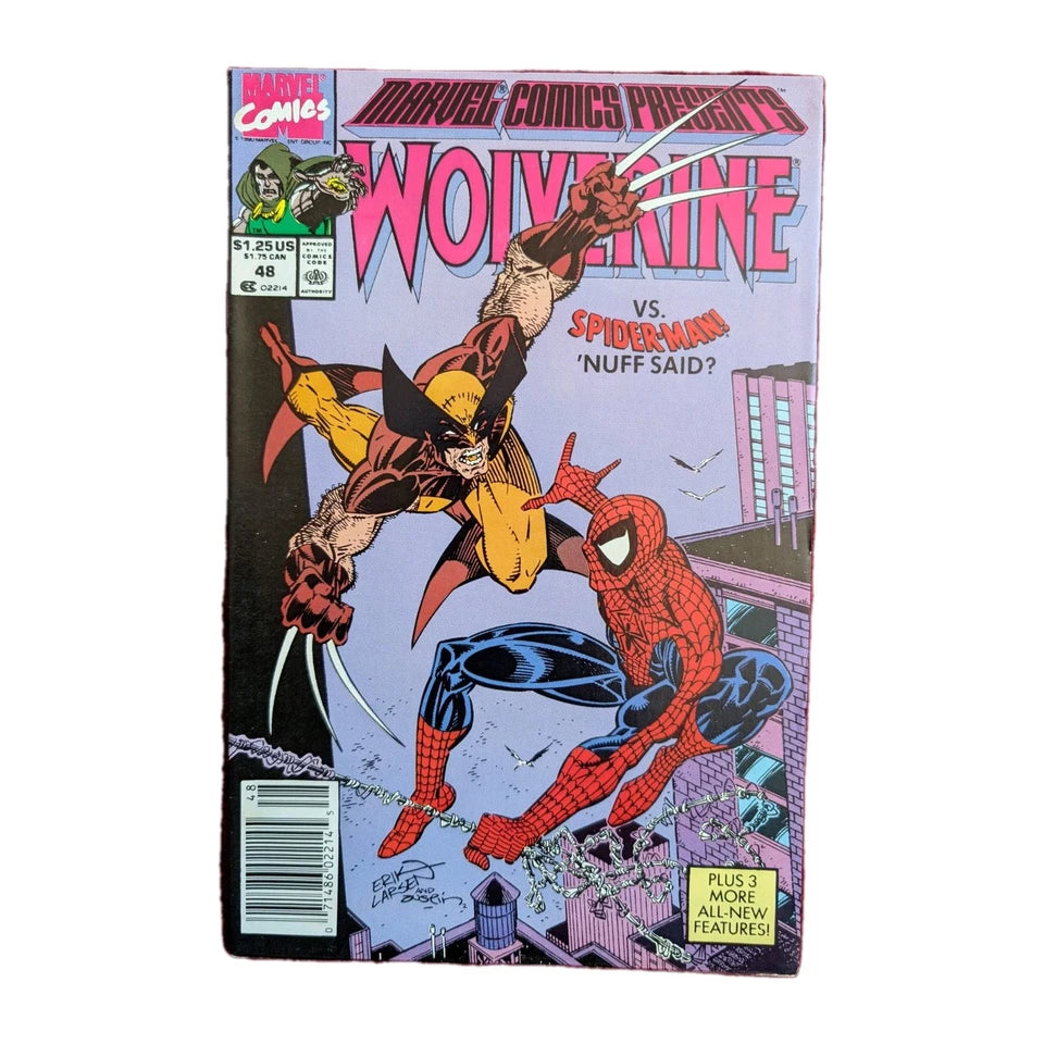 1990 Marvel Comics Presents #48 Wolverine vs. Spider-Man Newsstand Comic B&B