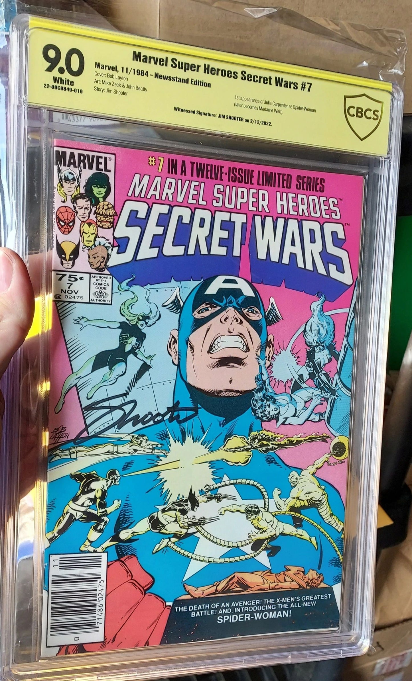 Marvel Super Heroes Secret Wars #2 CBCS 9.0 SIGNATURE JIM SHOOTER