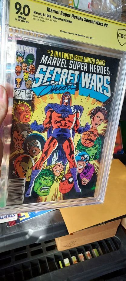 Marvel Super Heroes Secret Wars #2 CBCS 9.0 SIGNATURE JIM SHOOTER