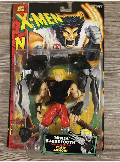 1996 Toy Biz Ninja Wolverine & Ninja Sabretooth action figures.