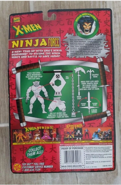 1996 Toy Biz Ninja Wolverine & Ninja Sabretooth action figures.