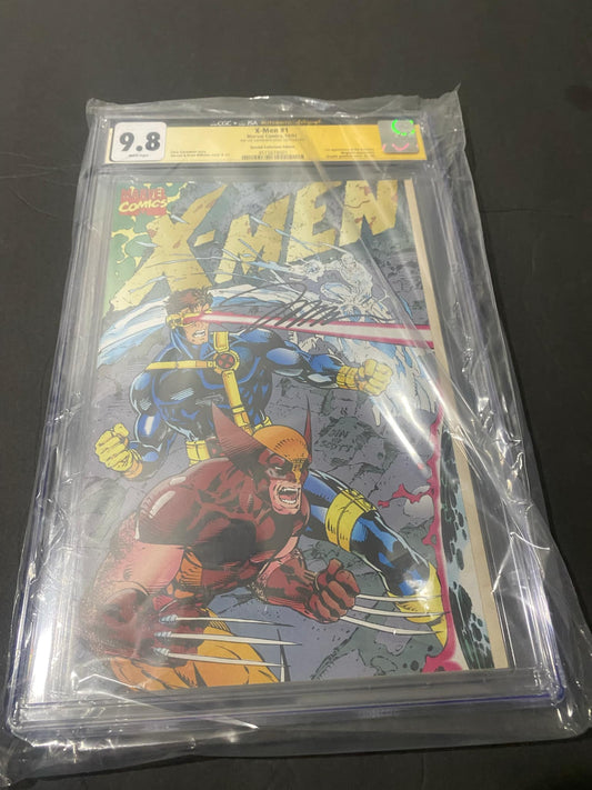 X-Men #1 - Deluxe Cover E Wrap Around Jim Lee - 1991 Original Owner - Rare Copy Wrapped Sleeve Graded!